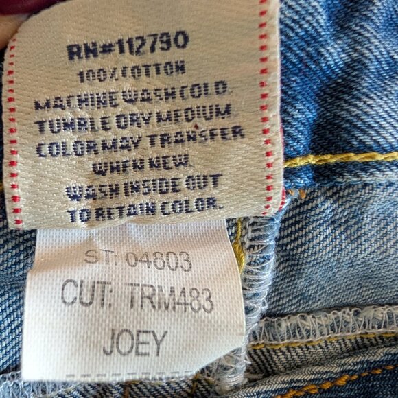 True Religion Joey Distressed Mini Jean Skirt Size 29 Low rise Y2K Festival - Picture 13 of 14